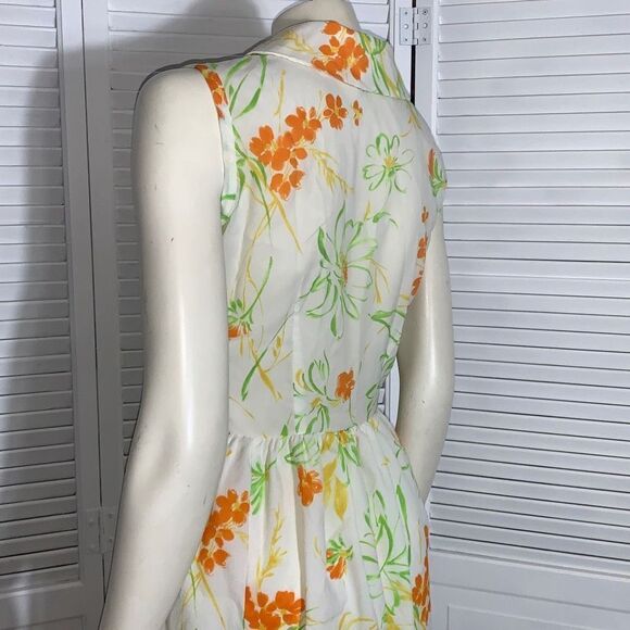 Vintage Carol Brent Yellow Floral Dress Women’s Size 14 - Picture 8 of 16